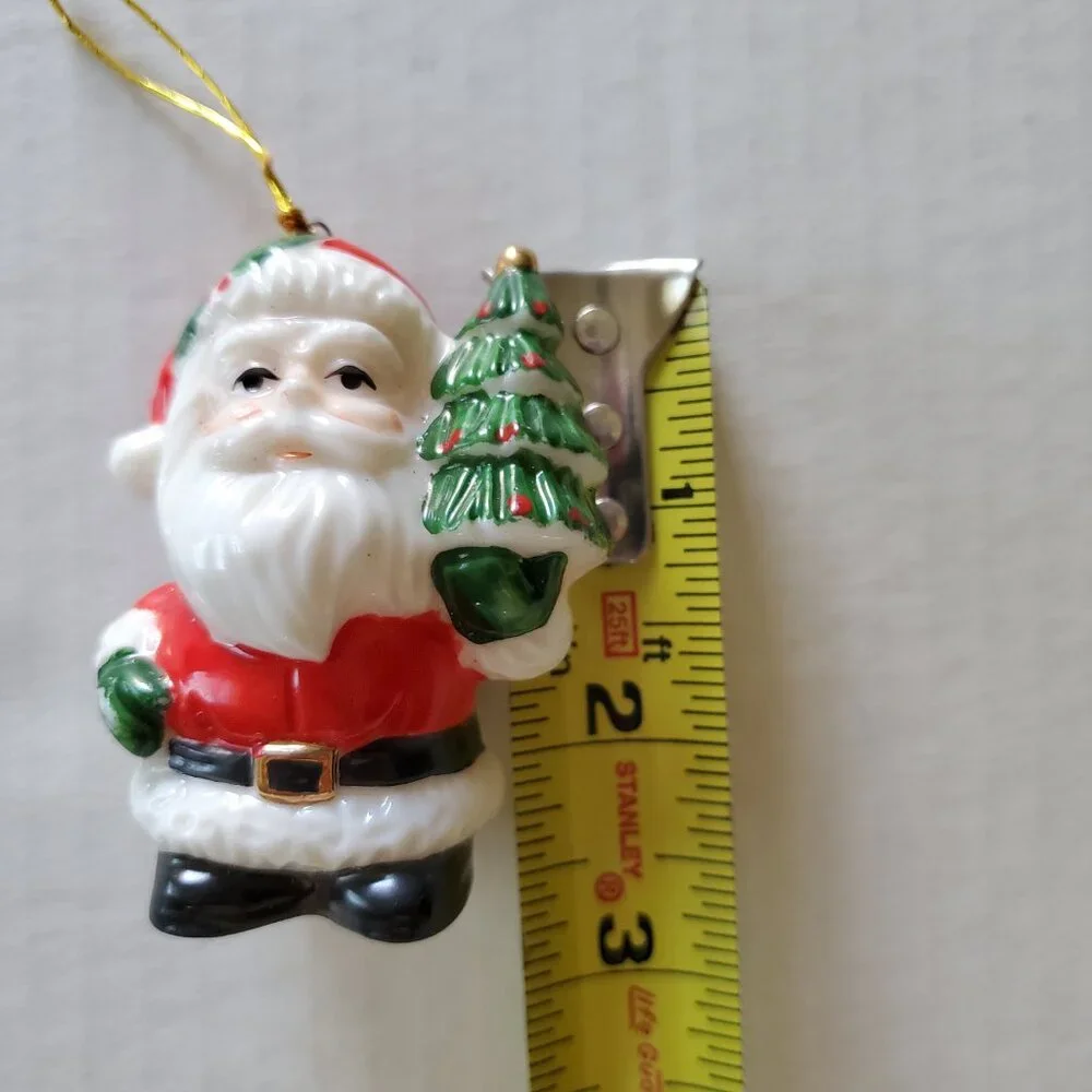 Glass Vintage Santa‎ Claus Tree Ornament